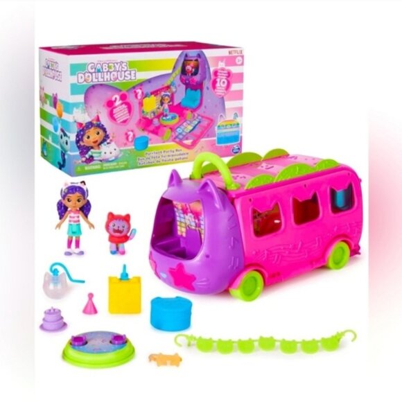 Party Bus Toy Gabby's Dollhouse Kids DJ Catnip Fun - Picture 2 of 11